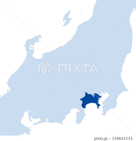 日本のベクターイラスト地図素材:神奈川県全体地図 日本のベクターイラスト地図素材:神奈川県全体地図 139681533