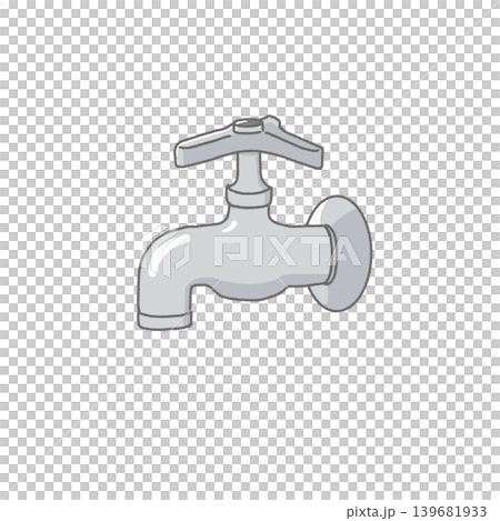 Simple illustration of a closed faucet Simple illustration of a closed faucet 139681933