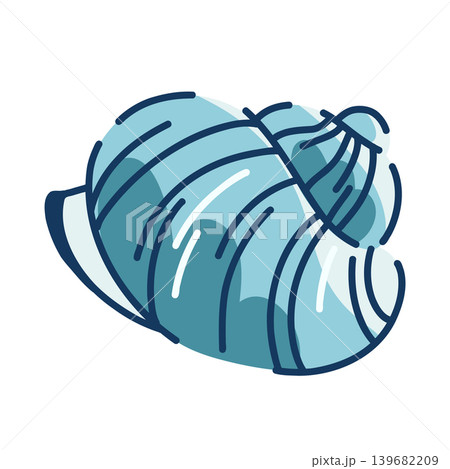 A twisted round sea shell of a naticida clam in blue tones A twisted round sea shell of a naticida clam in blue tones 139682209