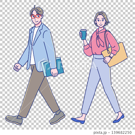 年輕男女步行 年輕男女步行 139682250