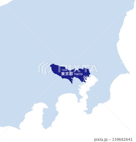日本のベクターイラスト地図素材：東京都全体地図 139682641