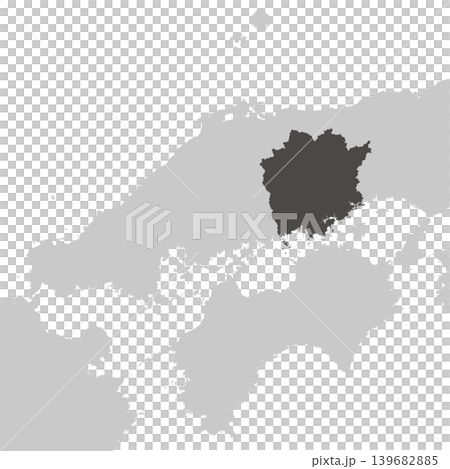 日本岡山縣地圖向量插圖素材 日本岡山縣地圖向量插圖素材 139682885