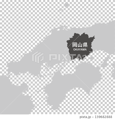 日本のベクターイラスト地図素材：岡山県全体地図 139682888