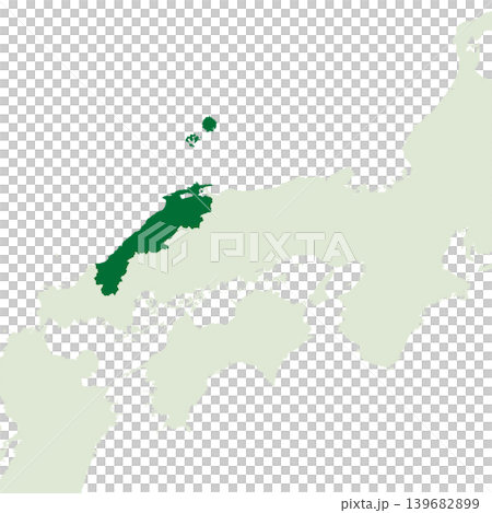 日本のベクターイラスト地図素材:島根県全体地図 日本のベクターイラスト地図素材:島根県全体地図 139682899