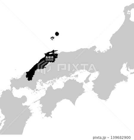 日本のベクターイラスト地図素材:島根県全体地図 日本のベクターイラスト地図素材:島根県全体地図 139682900