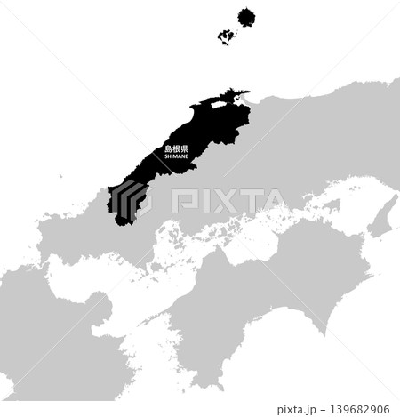 日本のベクターイラスト地図素材:島根県全体地図 日本のベクターイラスト地図素材:島根県全体地図 139682906