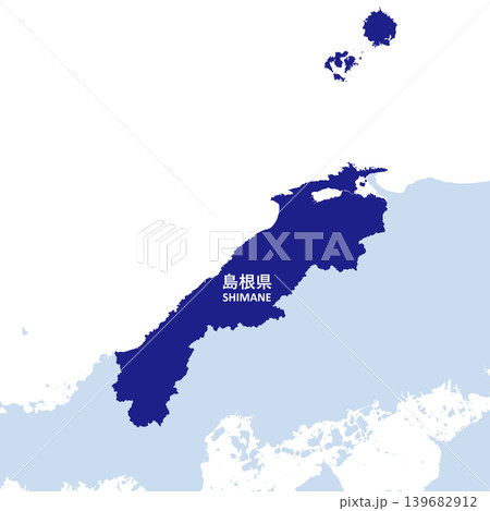 日本のベクターイラスト地図素材:島根県全体地図 日本のベクターイラスト地図素材:島根県全体地図 139682912