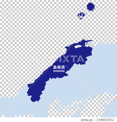 日本のベクターイラスト地図素材:島根県全体地図 日本のベクターイラスト地図素材:島根県全体地図 139682912