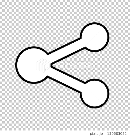 シェアマークのシンプルなアイコンイラスト(線画)002 シェアマークのシンプルなアイコンイラスト(線画)002 139683022