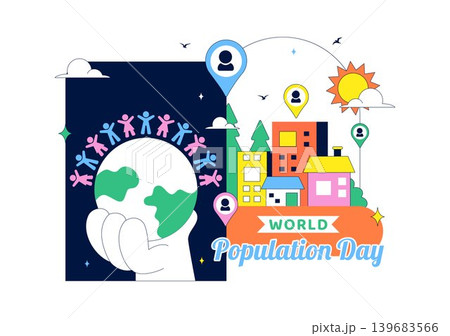 World Population Day Vector Illustration Featuring Global Community, People Diversity, Earth Awareness and International Celebration Design 139683566