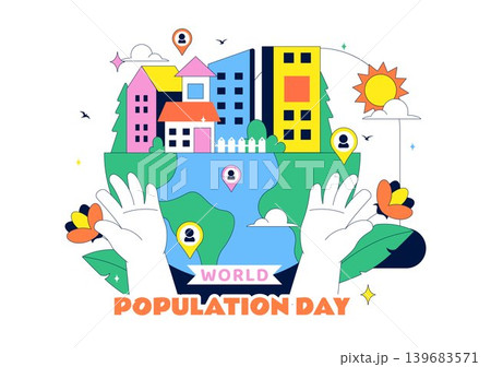World Population Day Vector Illustration Featuring Global Community, People Diversity, Earth Awareness and International Celebration Design World Population Day Vector Illustration Featuring Global Community, People Diversity, Earth Awareness and International Celebration Design 139683571