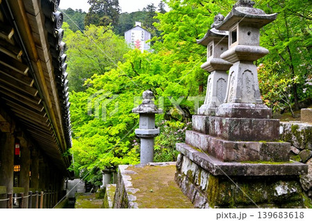 長谷寺の登廊と石灯篭（石塔） 139683618
