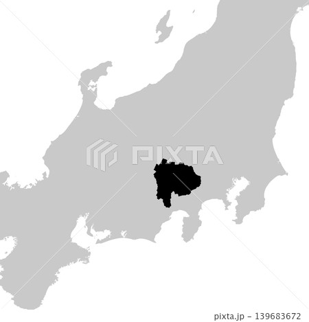 日本のベクターイラスト地図素材:山梨県全体地図 日本のベクターイラスト地図素材:山梨県全体地図 139683672