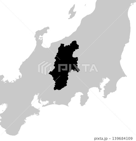日本のベクターイラスト地図素材：長野県全体地図 139684109