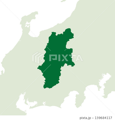 日本のベクターイラスト地図素材：長野県全体地図 139684117