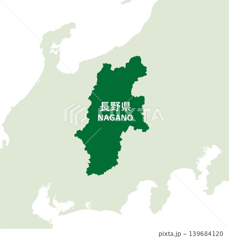 日本のベクターイラスト地図素材:長野県全体地図 日本のベクターイラスト地図素材:長野県全体地図 139684120