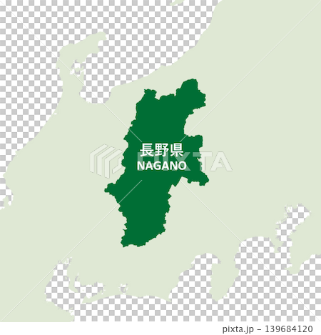 日本のベクターイラスト地図素材:長野県全体地図 日本のベクターイラスト地図素材:長野県全体地図 139684120