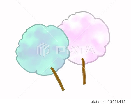 カラフルな綿あめのイラスト カラフルな綿あめのイラスト 139684134