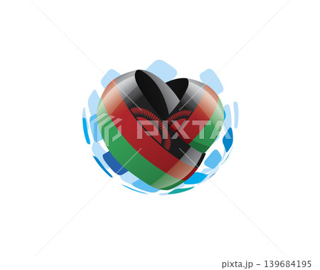 Patriotic heart wrapped in Malawian flag illustration Patriotic heart wrapped in Malawian flag illustration 139684195