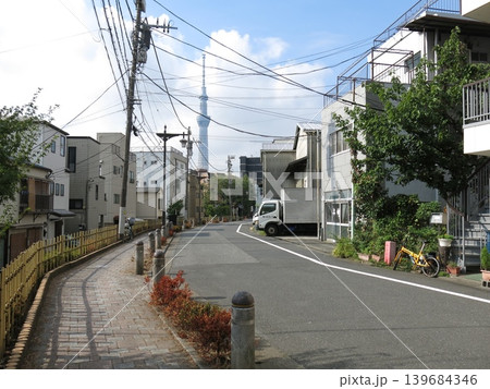 墨田区の白鬚神社前にある旧墨堤の道 139684346