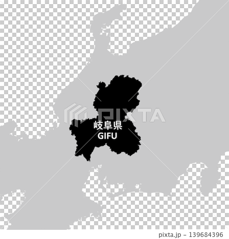 日本向量插圖地圖素材:岐阜縣地圖 日本向量插圖地圖素材:岐阜縣地圖 139684396