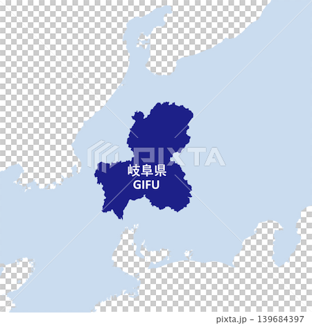 日本向量插圖地圖素材:岐阜縣地圖 日本向量插圖地圖素材:岐阜縣地圖 139684397