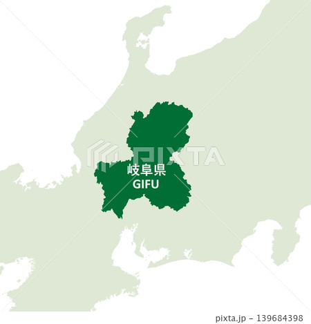 日本のベクターイラスト地図素材:岐阜県全体地図 日本のベクターイラスト地図素材:岐阜県全体地図 139684398
