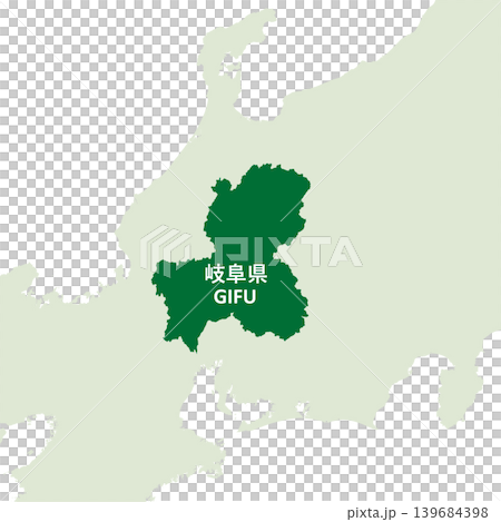 日本のベクターイラスト地図素材:岐阜県全体地図 日本のベクターイラスト地図素材:岐阜県全体地図 139684398