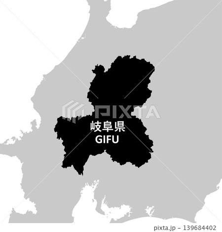 日本のベクターイラスト地図素材:岐阜県全体地図 日本のベクターイラスト地図素材:岐阜県全体地図 139684402