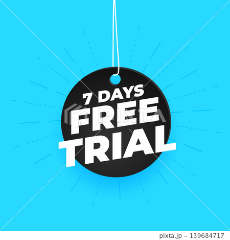 hanging style 7 days free trial tag background design hanging style 7 days free trial tag background design 139684717