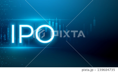 initial public offering ipo sign in glowing neon style initial public offering ipo sign in glowing neon style 139684735