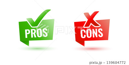 modern style pros and cons checkmark sign design modern style pros and cons checkmark sign design 139684772