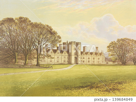 アンティーク・イラスト「イギリス貴族の邸宅」"Knole"19世紀頃 139684849