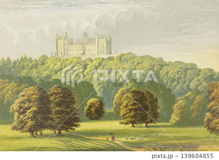 アンティーク・イラスト「イギリス貴族の邸宅」"Belvoir Castle"19世紀頃 アンティーク・イラスト「イギリス貴族の邸宅」"Belvoir Castle"19世紀頃 139684855