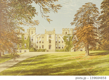 アンティーク・イラスト「イギリス貴族の邸宅」"Mulgrave Castle"19世紀頃 アンティーク・イラスト「イギリス貴族の邸宅」"Mulgrave Castle"19世紀頃 139684858