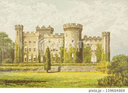 アンティーク・イラスト「イギリス貴族の邸宅」"Cholmondeley Castle"19世紀頃 アンティーク・イラスト「イギリス貴族の邸宅」"Cholmondeley Castle"19世紀頃 139684869