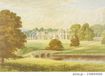 アンティーク・イラスト「イギリス貴族の邸宅」"Audley End"19世紀頃 アンティーク・イラスト「イギリス貴族の邸宅」"Audley End"19世紀頃 139684880