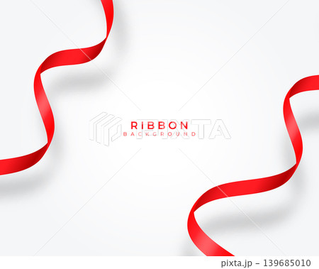 3d style red satin ribbon background with shadow effect 3d style red satin ribbon background with shadow effect 139685010