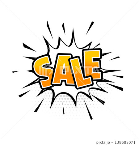 cartoon style sale white background with halftone effect cartoon style sale white background with halftone effect 139685071