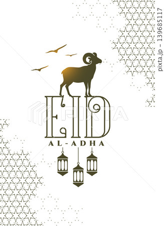 eid al adha islamic festival background with goat silhouette eid al adha islamic festival background with goat silhouette 139685117