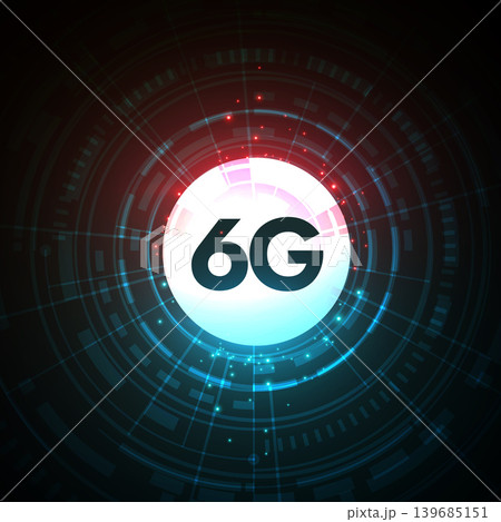 futuristic 6g network technology digital circular hud background 139685151