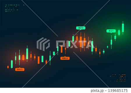 glowing stock market trading chart background 139685175