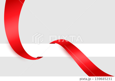isolated red silk ribbon on gray background design isolated red silk ribbon on gray background design 139685231