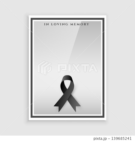 in loving memory funeral card with black mourning ribbon in loving memory funeral card with black mourning ribbon 139685241