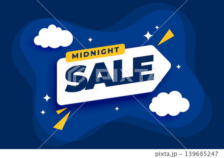 midnight sale tag on blue background for social media post midnight sale tag on blue background for social media post 139685247