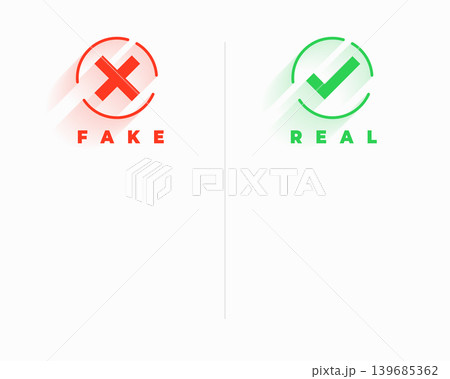 simple fake vs real conflict concept background with text space 139685362
