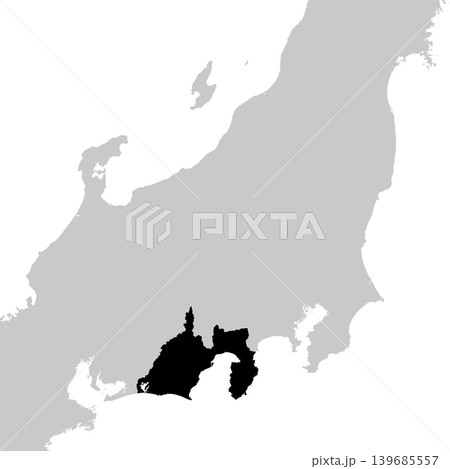 日本のベクターイラスト地図素材：静岡県全体地図 139685557