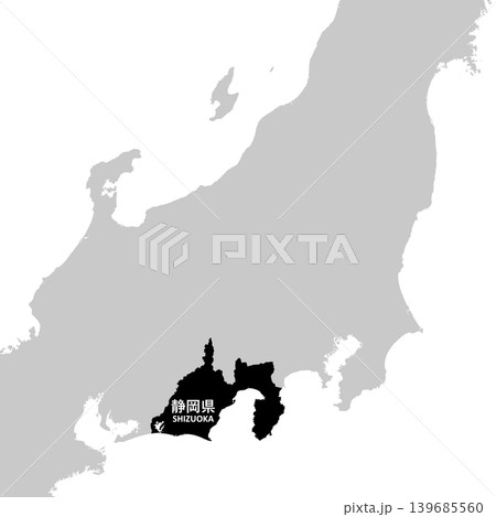 日本のベクターイラスト地図素材:静岡県全体地図 日本のベクターイラスト地図素材:静岡県全体地図 139685560