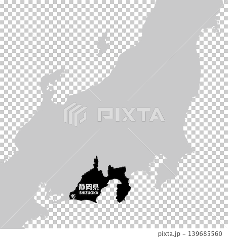 日本靜岡縣地圖向量插圖素材 日本靜岡縣地圖向量插圖素材 139685560
