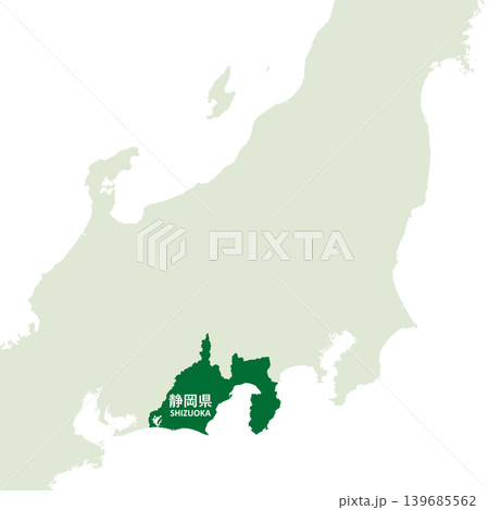 日本のベクターイラスト地図素材：静岡県全体地図 139685562